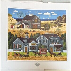 Charles Wysocki Devilstone Harbor Signed Numbered # 635/3500 COA Flat 1985 Vtg